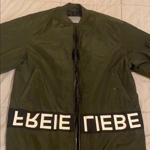 Stylish dark green jacket from Zara